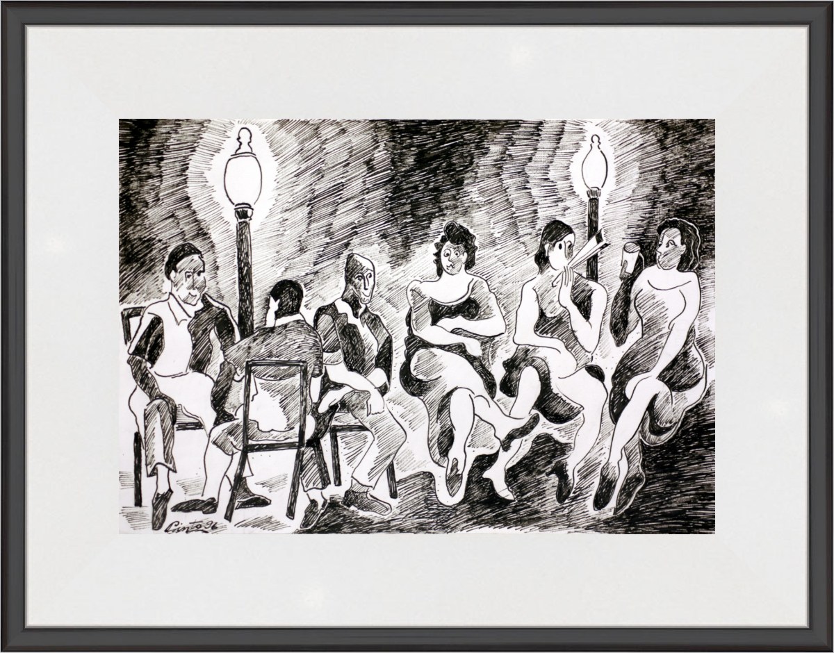 Vecinos tomando el fresco